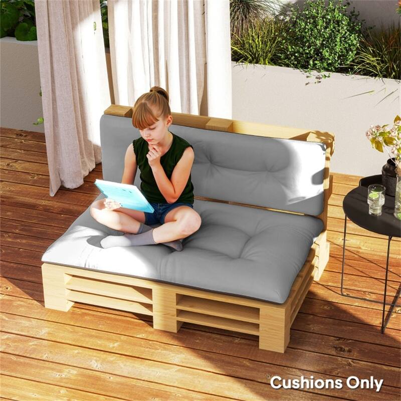 Two Piece Outdoor Indoor Bench Cushion Set Seat and Back 47 Inch Polyester Tufted Cushions - 47.2" L x 30.3" W x 3.9" H