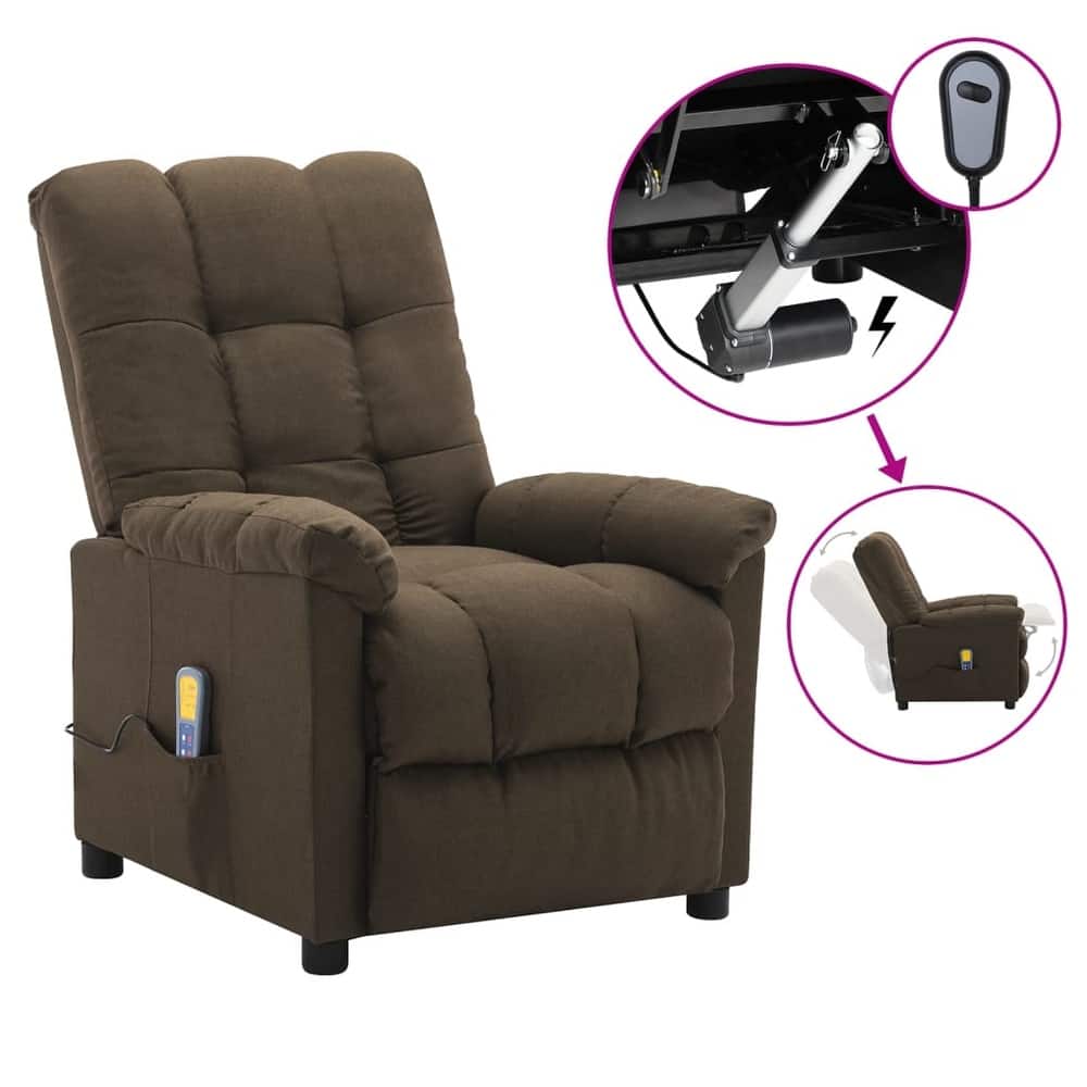vidaXL Massage Recliner Chair Electric Reclining Chair for Elderly Fabric - 29.1" x 39" x 40.2"