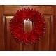 preview thumbnail 2 of 0, 12" Red Feather Christmas Wreath With Gold Glitter Edging On Flat Foam Base