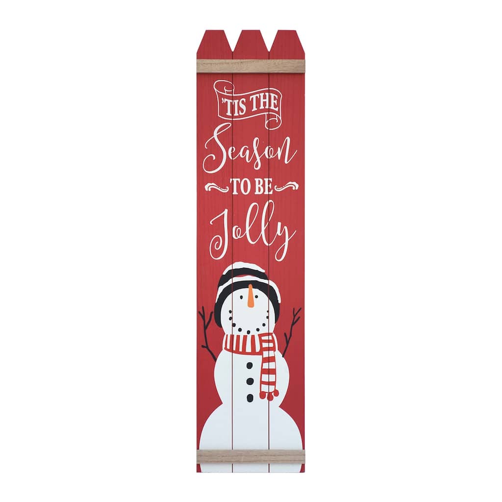Wood Christmas Wall Decor for Front Door,Red