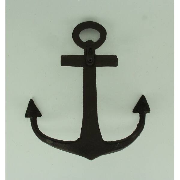 Shop Rustic Brown Cast Iron Nautical Anchor Wall Hooks Set Of 2