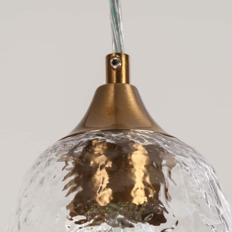 Dilera Modern Gold 5-Light Glass Chandelier Cluster Island Pendant for Kitchen Island - D18" x H68.4" Max