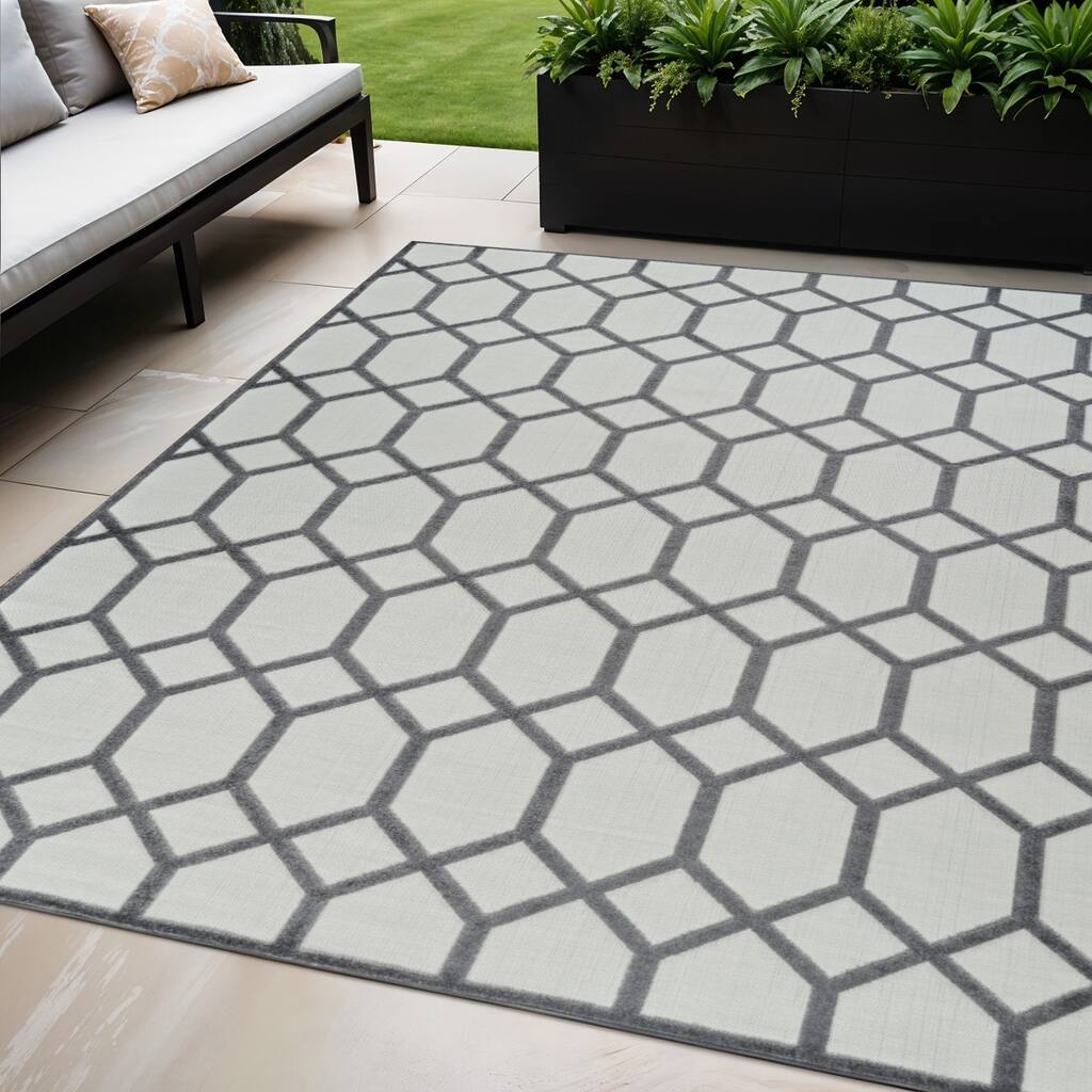 Mara Abstract Shapes Weather Resistant Current & Stylish Outdoor Rug