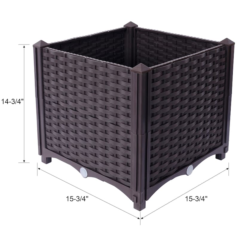 Deep Raised Garden Bed Plastic Planter Boxes for Vegetables Flowers Herbs and Succulents,Self-Watering Planter Box Raised Bed