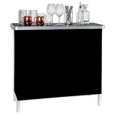 Trademark Innovations 39"L x 15"W x 35"H Portable Bar Table with Skirt and Carrying Case