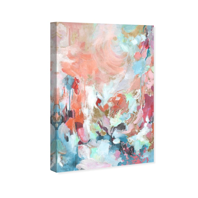 Wynwood Studio Abstract Paradise View Pink and Light Pink Glam Wall Art Canvas Print