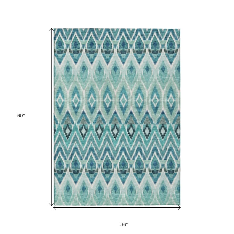 HomeRoots Southwestern Transitional Rectangle Outdoor Rug
