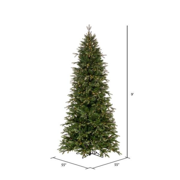 Vickerman 9' x 50" Douglas Fir Fir Artificial Slim Pre-Lit Christmas Tree, Warm White 3mm Low Voltage LED Wide Angle Lights.
