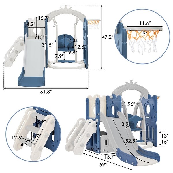 Merax Toddler Slide and Swing Set 5 in 1 - Bed Bath & Beyond