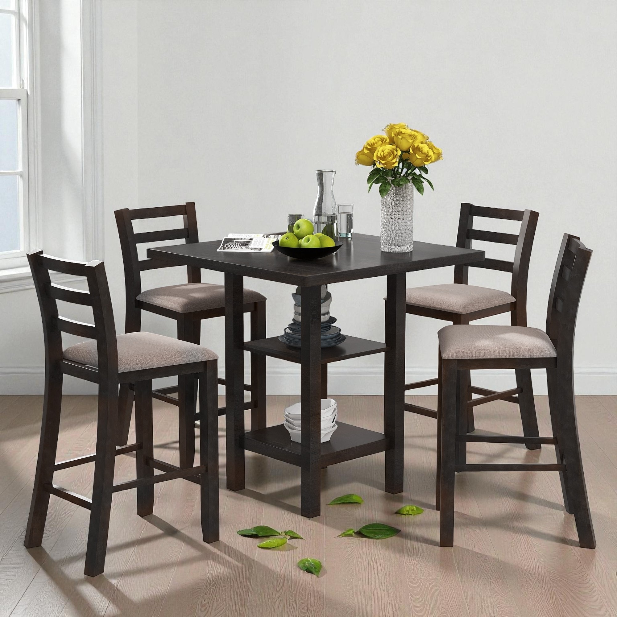5-Piece Counter Height Dining Set, 35.4
