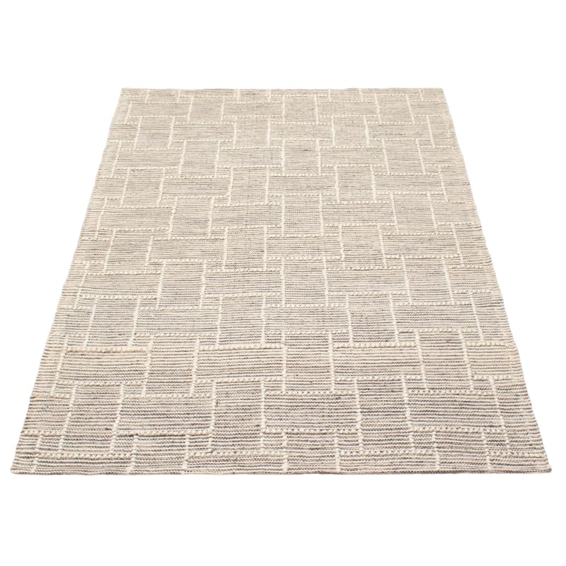 ECARPETGALLERY Braid weave Sienna Cream Wool Rug - 5'0 x 7'10