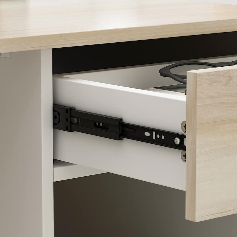 FUFU&GAGA Peninsula Wood Reception Desk Working Desk Secretary Desk