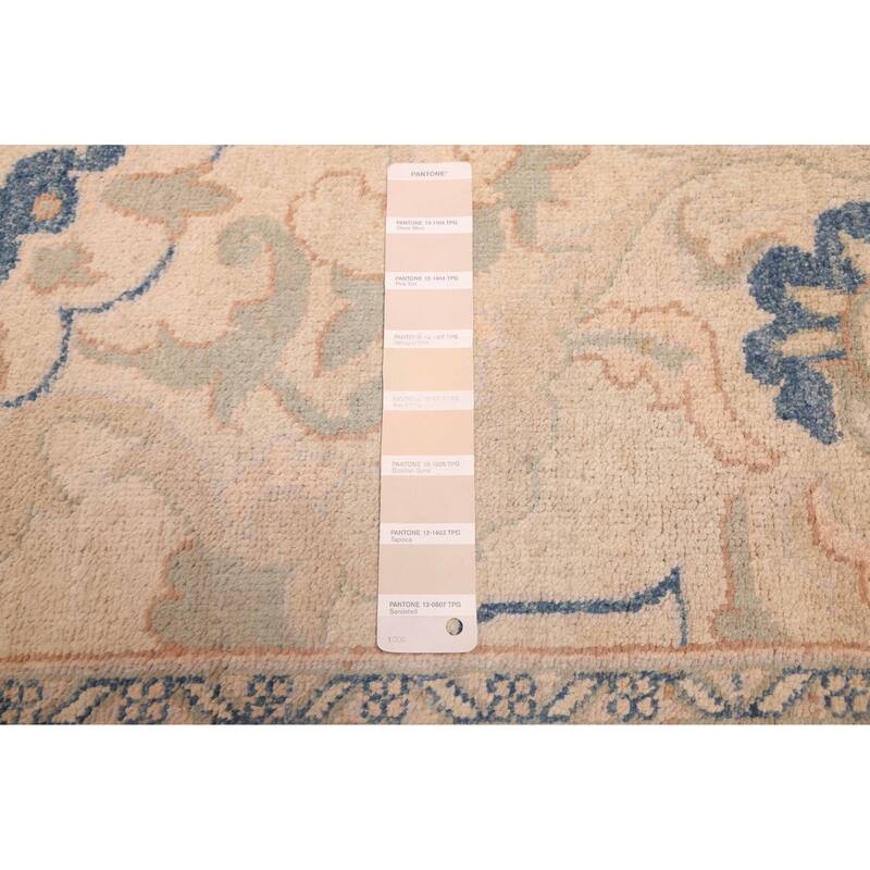 ECARPETGALLERY Hand-knotted Peshawar Oushak Ivory Wool Rug - 7'10 x 10'1