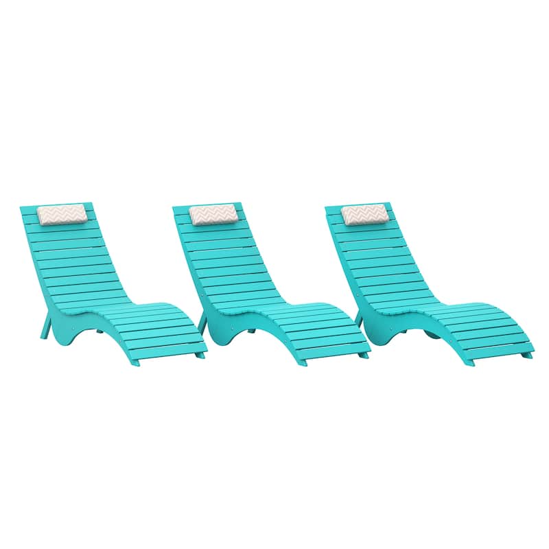 HDPS Water-Resistance Patio Lounge Chair Set of 3