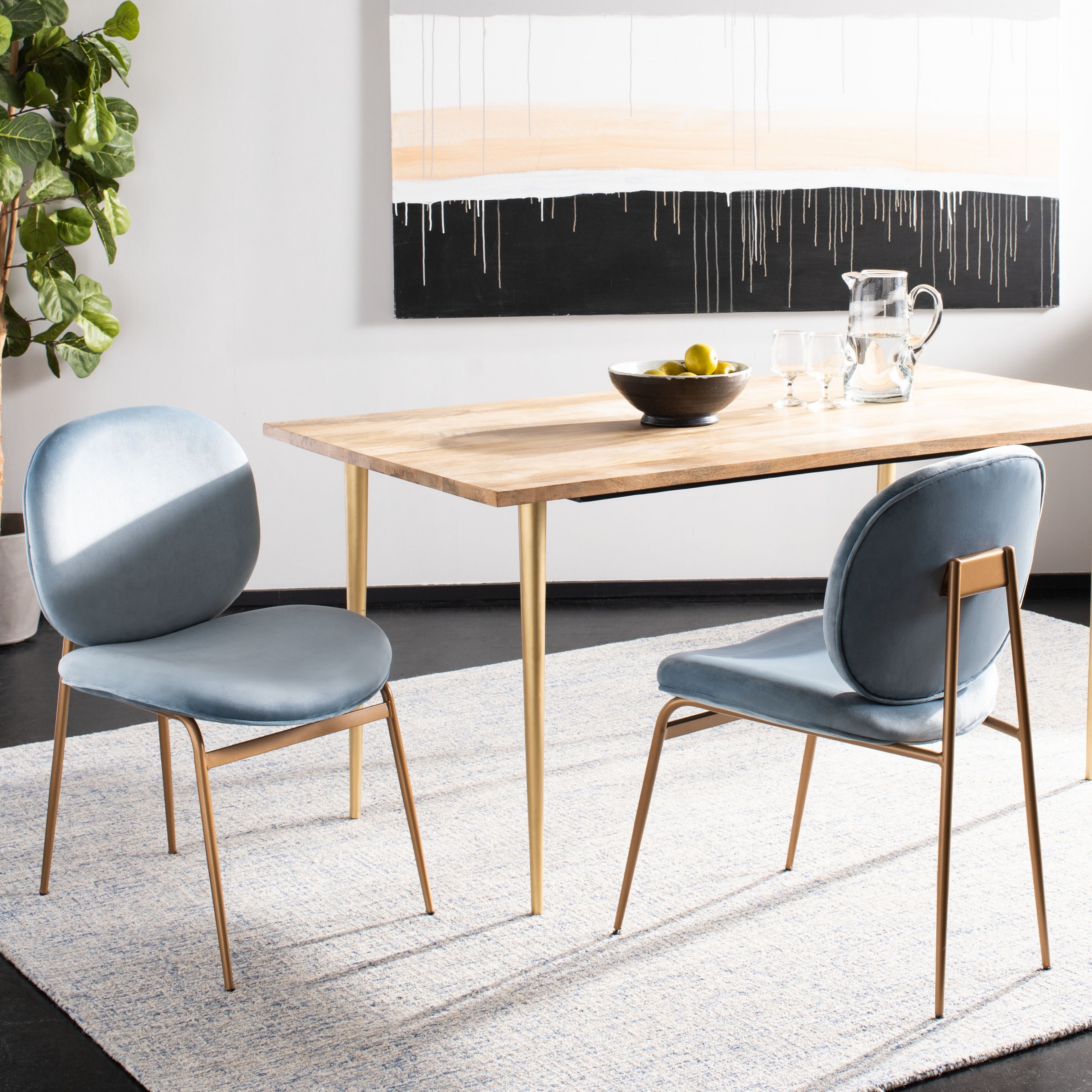 Safavieh Jordana 18 Round Side Chair Slate Blue Gold Set Of 2 21 X 24 5 X 33 Overstock 26275408