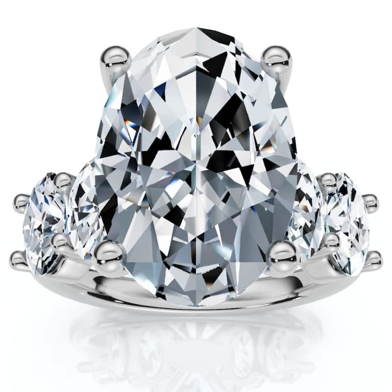 Bliss Diamond Certified 8.50Ct Oval Diamond Engagement Ring Gold - 5.5 - Yellow