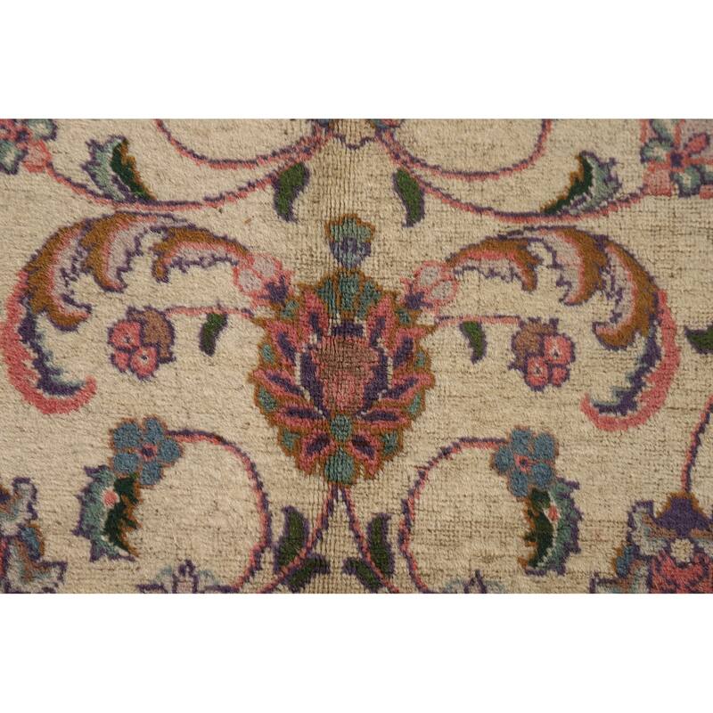 Vegetable Dye Signed Tabriz Persian Antique Rug Handmade Wool Carpet - 9'3"x 13'0"
