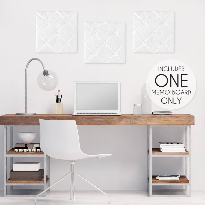 Solid White 13in Fabric Memory Photo Bulletin Board - Velvet Luxurious Elegant Princess Boho Shabby Chic for Lace Collection