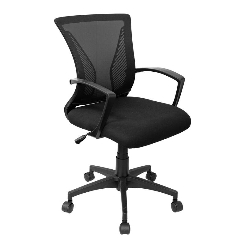 Techni Mobili Ergonomic Mesh Office Chair, Breathable Black Task Chair for Home Office or Study with Adjustable Height Tilt