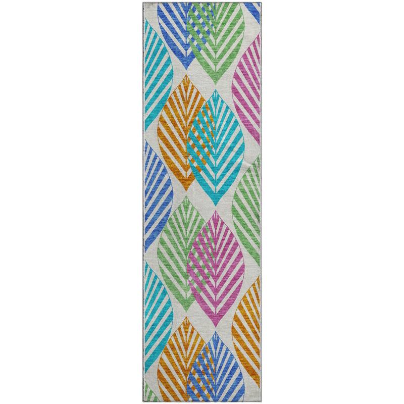 Premium Washable Super Soft Farmhouse Leaves Mayfield Rug