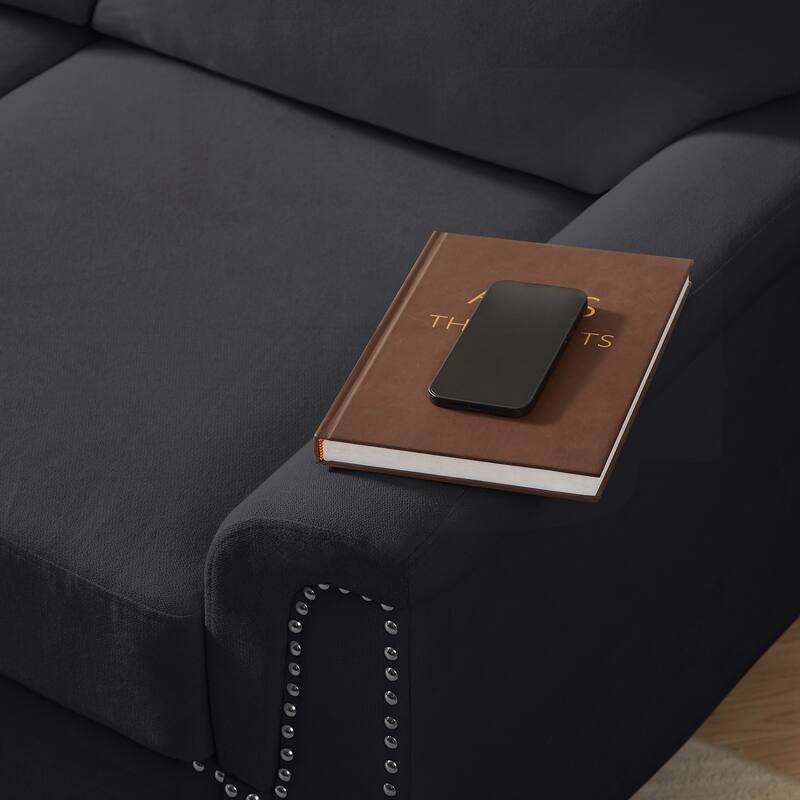 Modern Compressed Snowfleece Fabric 3-Seater Sofa, for Living Room, Bedroom, Office & Entertainment Spaces