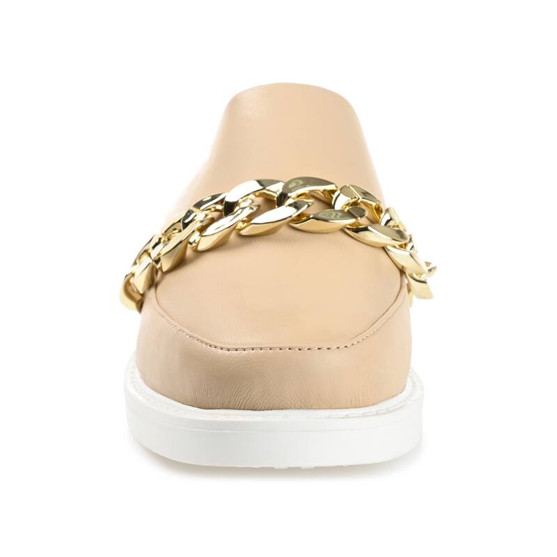 Journee Collection Women's Sheah Mules Round Toe Slip On Flats - Tan - 12