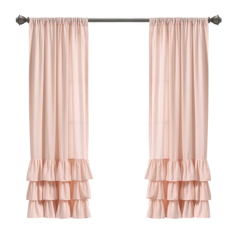 Lush Decor Allison Ruffle Window Curtain Panel Pair