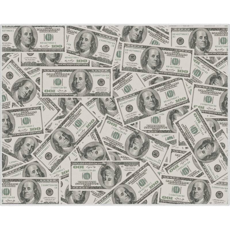 Well Woven Money Dollar Front 2006A Modern Machine Washable Area Rug - Green - 7' 7" x 9' 10" - Rectangle