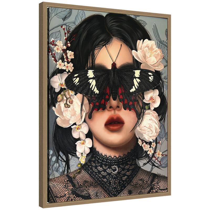 Kate and Laurel Whither Is Fled The Visionary Gleam Where Is It Now by Charlotte Brindley Framed Canvas Wall Art Print - 18x24 - Gold