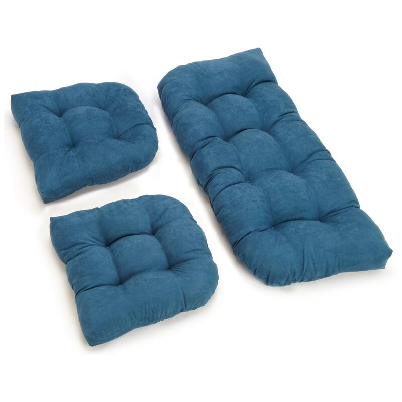 Microsuede 3-piece Indoor Settee Cushion Set - Teal