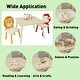 preview thumbnail 3 of 7, Kids Table and 2 Chairs Set, 3 Pieces Toddler Table and Chair Set, Wooden Activity Play Table Set, Lion and Monkey