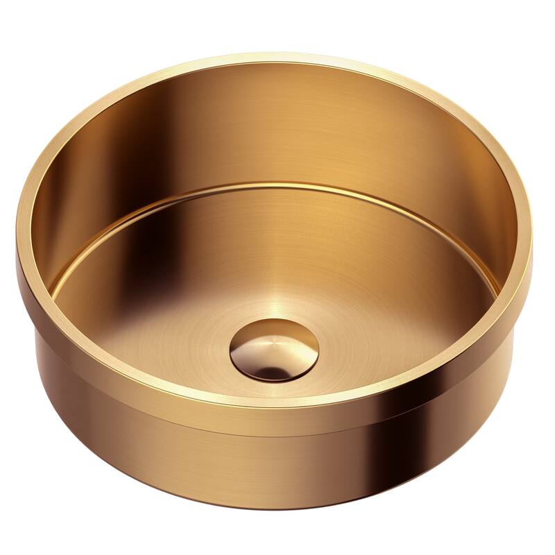 Karran USA CCT100 Cinox 15" Circular Stainless Steel Drop In Bathroom - Brushed Copper