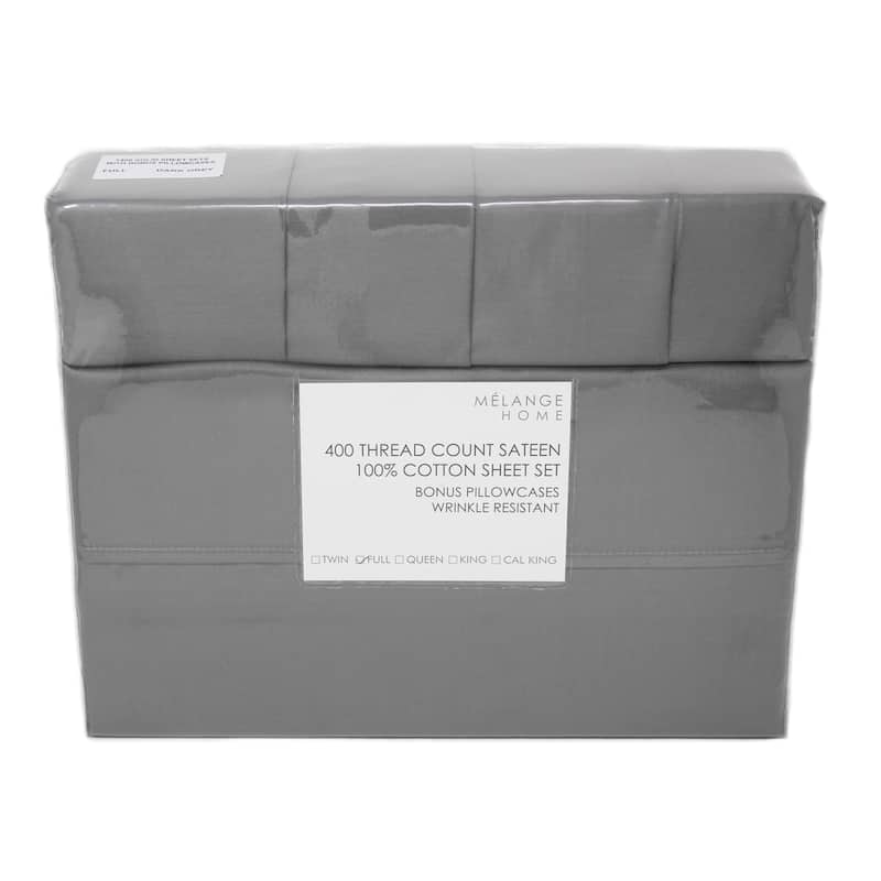 400 Thead Count Pleated Cotton Sheet Set Extra Pillowcases