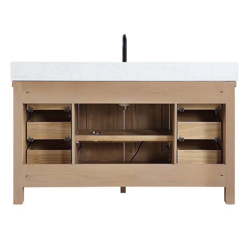Javier Bath Vanity with Composite Stone Top and Mirror