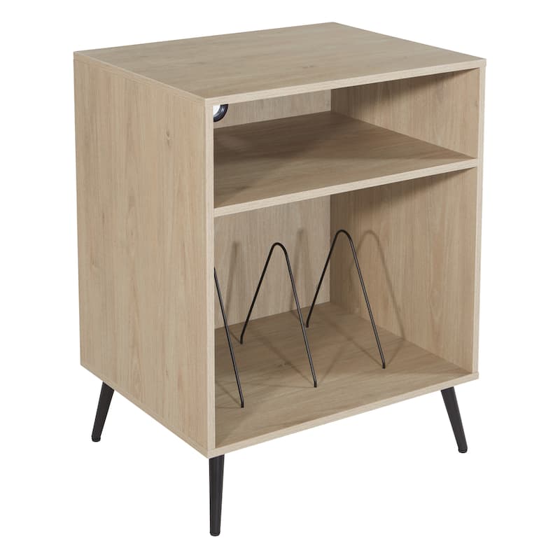 Retro Record Player Stand w/ Album - Norwegian Alder Finish