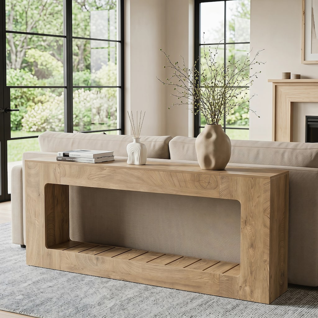 78.7-Inch Long Console Table, Entryway Table for Behind Sofa, Behind the Couch, Hallway, Entrance, Foyer, Living Room with Shelf