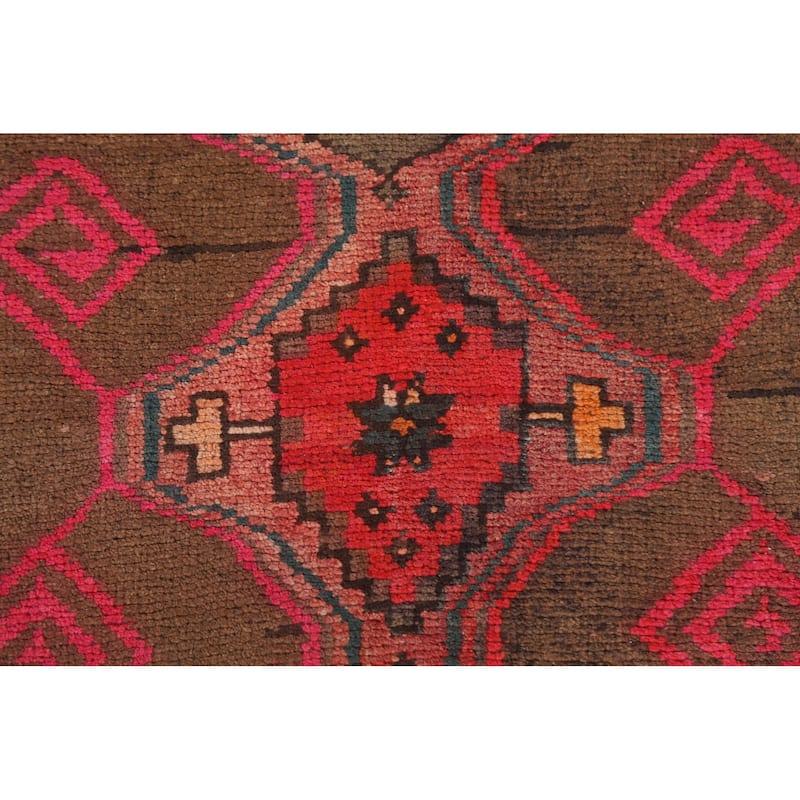 Ardebil Persian Vintage Runner Rug Hand-knotted Wool Carpet - 3'10" x 13'2"