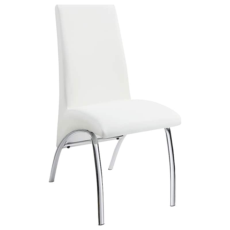 Beckham 5-piece Chrome and White Round Dining Set
