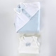 preview thumbnail 4 of 3, Blue & White Newborn Baby Boy Homecoming Set with Bow Tie Detail- 10 Pcs