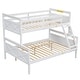 preview thumbnail 9 of 8, White Twin over Full Pine Wood Bunk Bed with Safety Guardrail for Bedroom