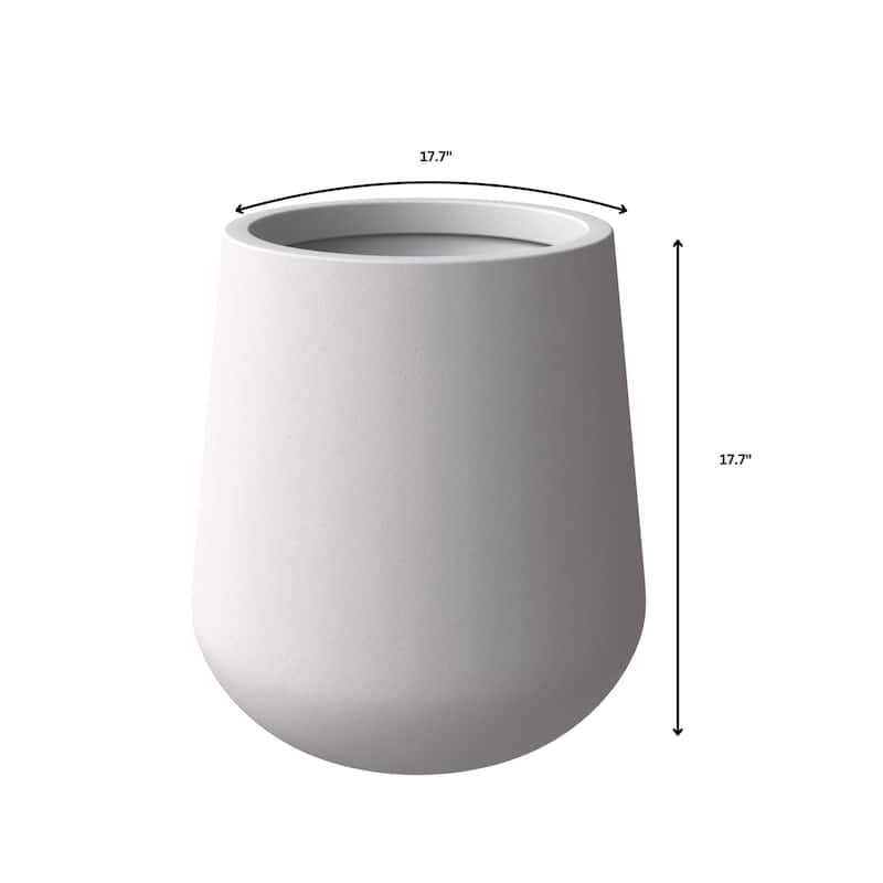 Orchid 4-Piece Round Modern Fiberstone and MgO Clay Decorative Planter Pot Set for Living Room Office Home Patio Porch Decor
