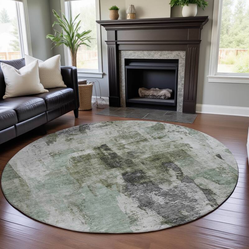 Premium Washable Super Soft Casual Conteporary Mayfield Rug - Mint - 8' x 8'