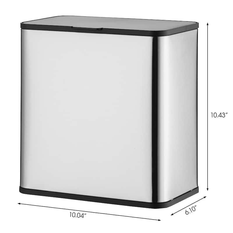 6L Stainless steel kitchen waste trash can for cabinet or mounting