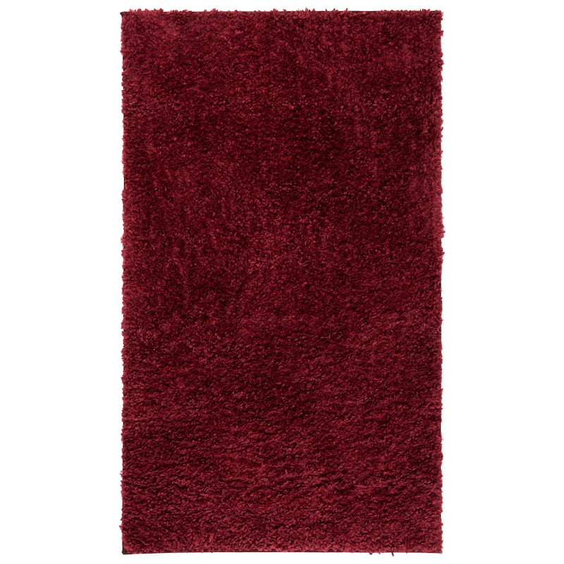 SAFAVIEH August Shag Solid 1.2-inch Thick Area Rug - 2'3" x 4' - Burgundy - Rectangle