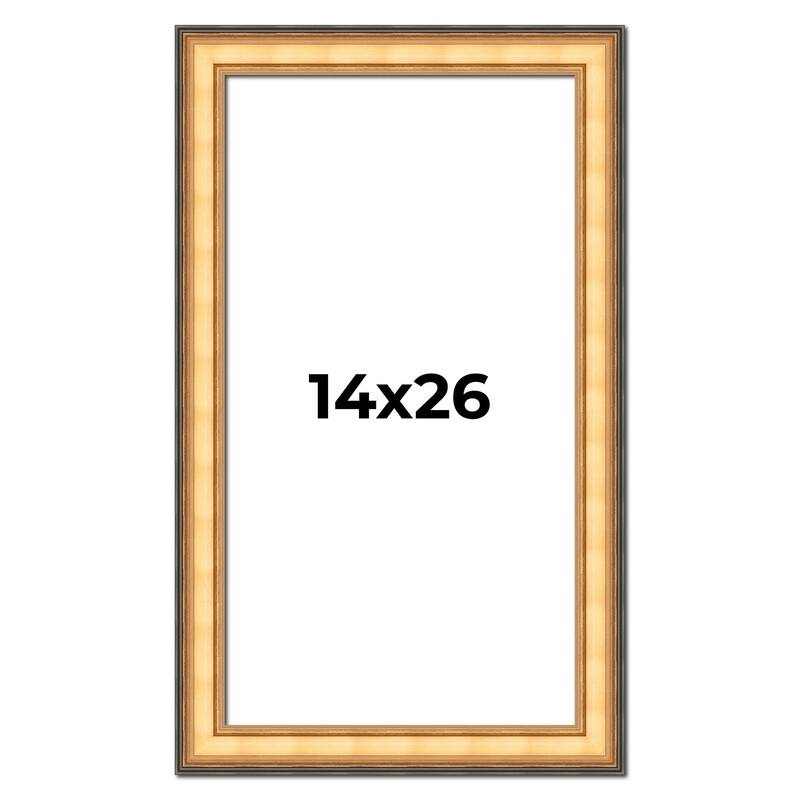 14x26 Frame Gold Plein Aire Solid Wood Picture Frame Width 2 Inches |