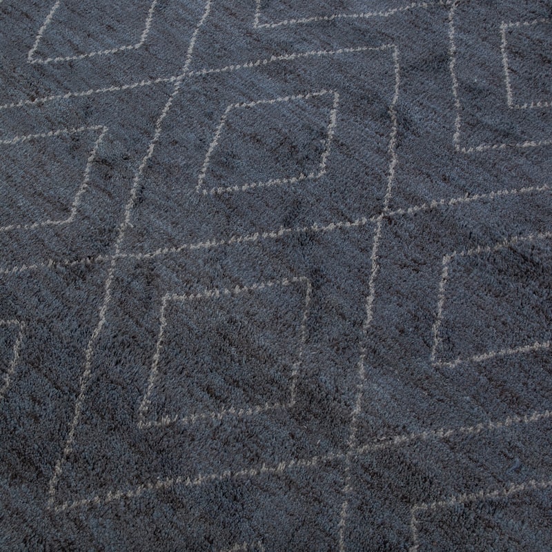 Ben Soleimani Double Diamond Moroccan New Zealand Wool Hand-Knotted Rug