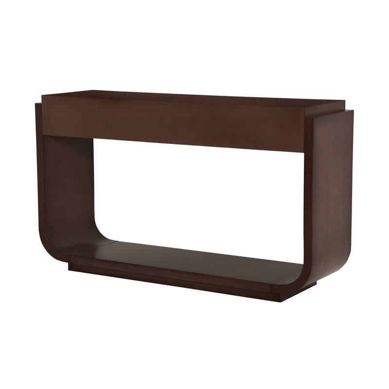 Mid-Century Modern Console Table with 3 Storage Drawers and Display Shelf for Entryway or Living Room Use