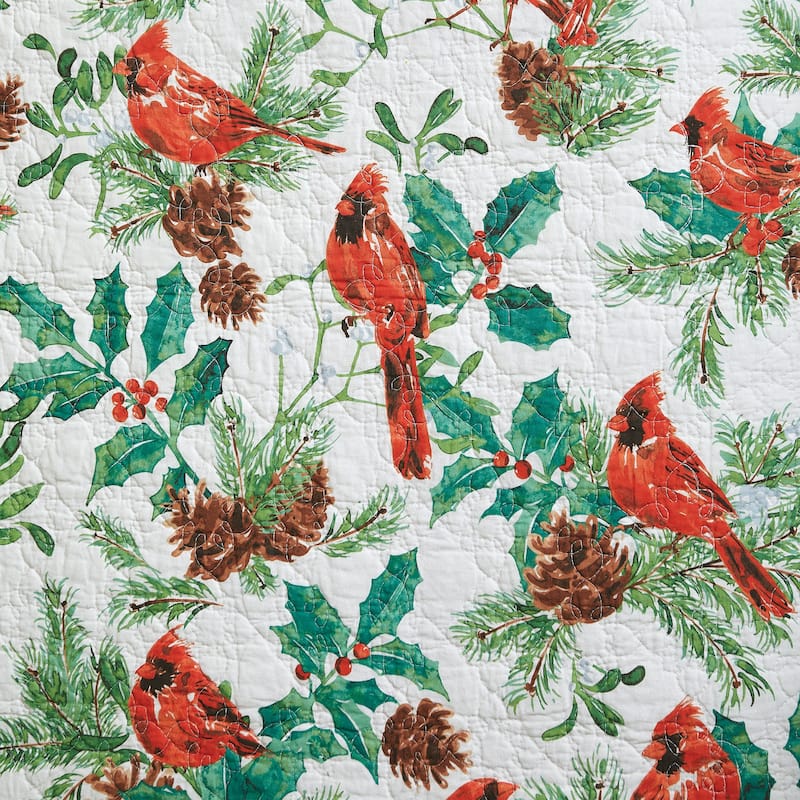 Delwyn Cardinal Cotton Quilt Set - Reversible and Machine Washable