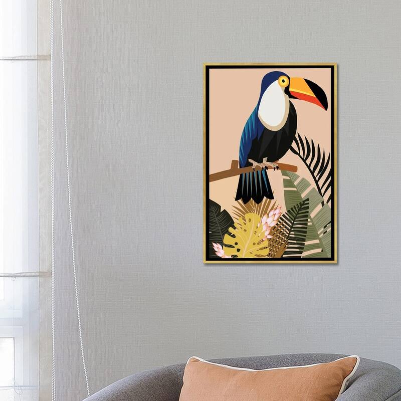 iCanvas "Vintage Natural Imprint Tropical" by Art Mirano Framed Canvas Print