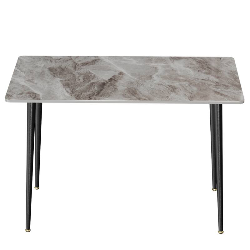 Large Dining Table Rectangular Sintered Stone Top - 47.2" x 27.5" x 30"